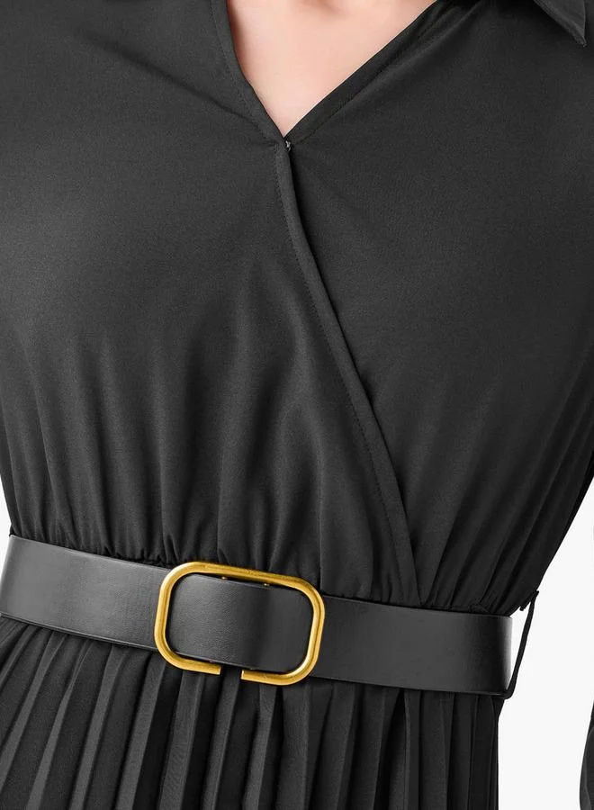 Splash FAV  Midi Shirt Dress with Belt for Women | Best Price UAE